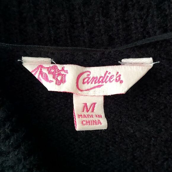 Red and Black Candie's Sweater Dress Medium Y2K Valentine's Day Top - Picture 3 of 4